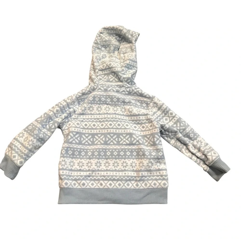 Carter’s Light Blue and White Snowflake Fleece Zip Up Jacket Size 12 Months - Picture 3 of 4